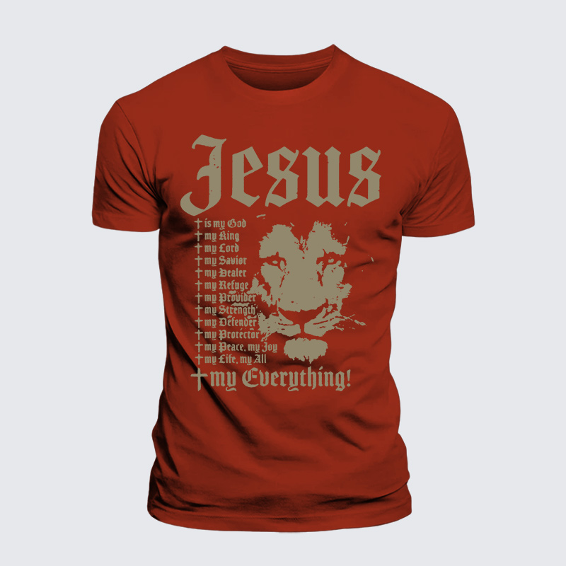 Jesus Is My God King Lord Jesus God Christian Premium Mercerized Cotton Tee