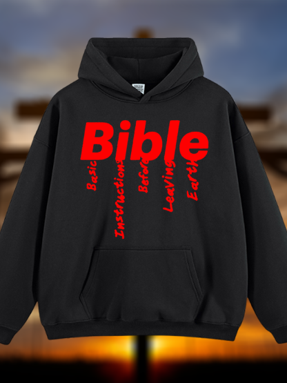 Bible Jesus God Christian Plush Fleece-Lined Hoodie