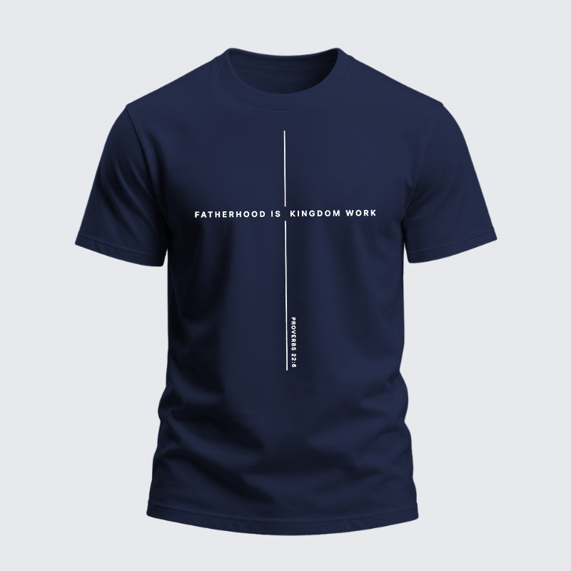 Heavyweight Cotton Tee - Fatherhood is Kingdom Work
