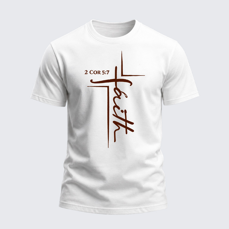 Heavyweight Cotton Tee - Faith 2 Cor 5:7