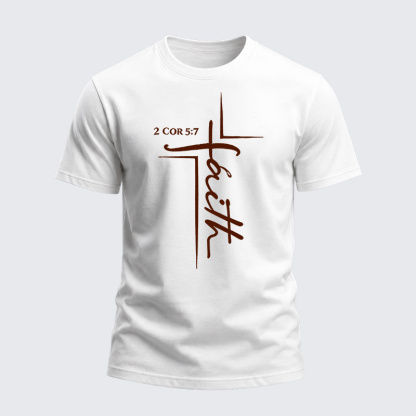 Heavyweight Cotton Tee - Faith 2 Cor 5:7