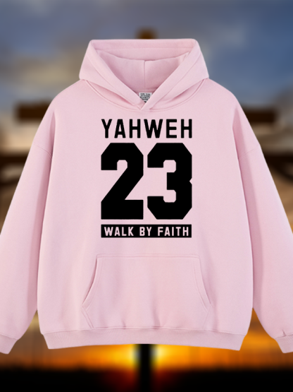 Walk By Faith Jesus God Christian Plush Fleece-Lined Hoodie