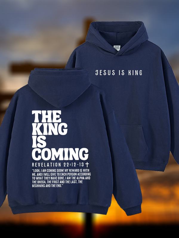 Jesus Is King Jesus God Christian Plush Fleece-Lined Hoodie