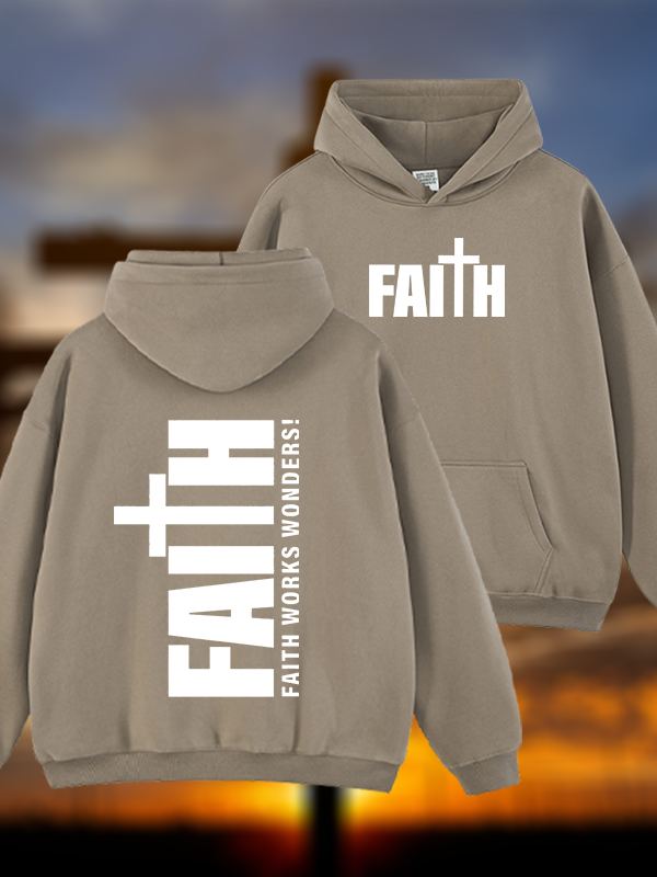 Faith Jesus God Christian Plush Fleece-Lined Hoodie