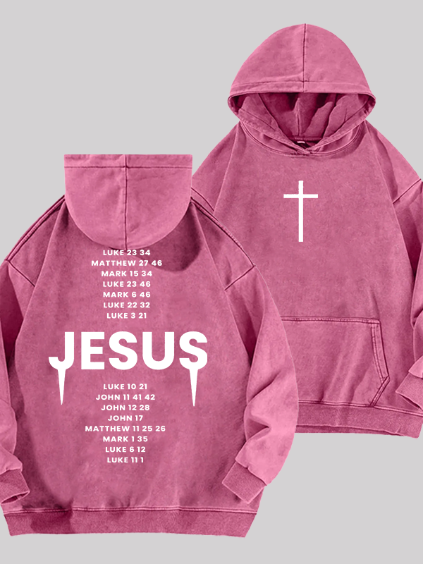 Bible Verse Jesus God Christian Washed Hoodie