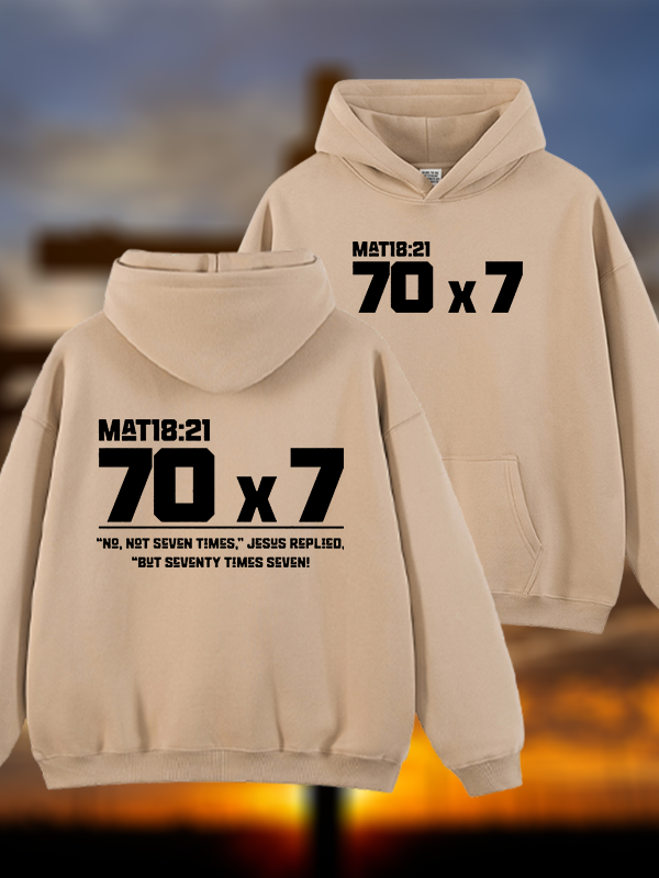 Matthew 18:21 Jesus God Christian Plush Fleece-Lined Hoodie
