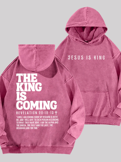 Jesus Is King Jesus God Christian Washed Hoodie