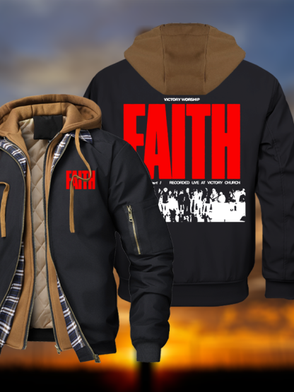 Faith Warm Hooded Bomber Jacket