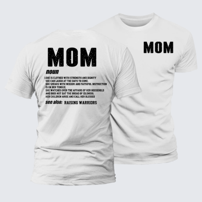 Mom Raising Warriors Jesus God Christian Premium Mercerized Cotton Tee