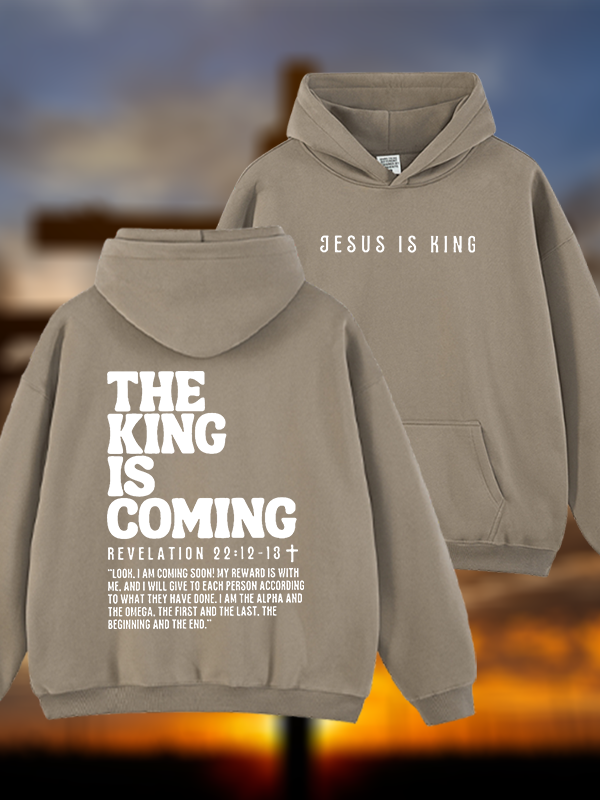 Jesus Is King Jesus God Christian Plush Fleece-Lined Hoodie