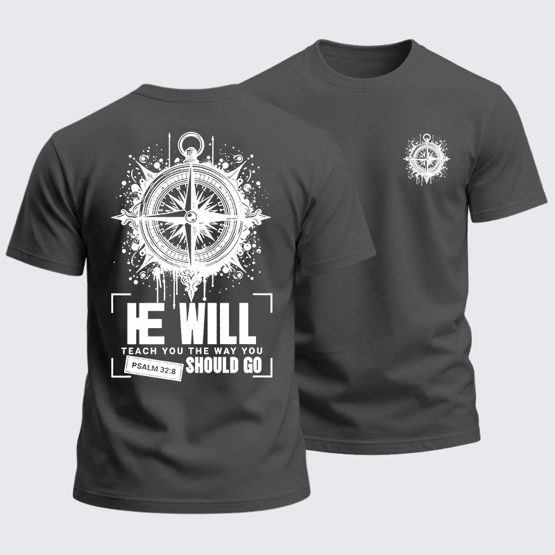 Heavyweight Cotton Tee - He Will Teach You The Way You Should Go