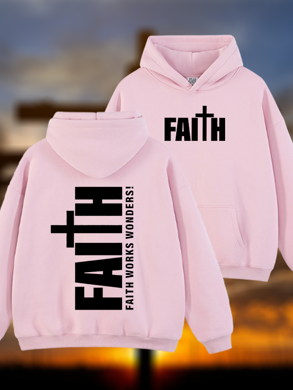 Faith Jesus God Christian Plush Fleece-Lined Hoodie
