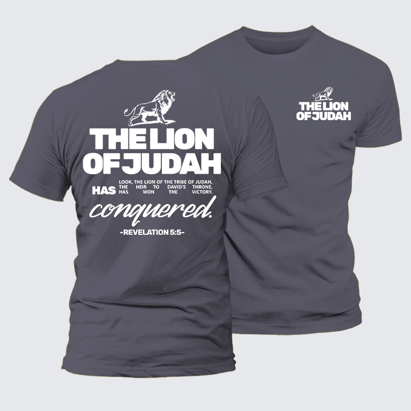 The Lion Of Judah Jesus God Christian Premium Mercerized Cotton Tee