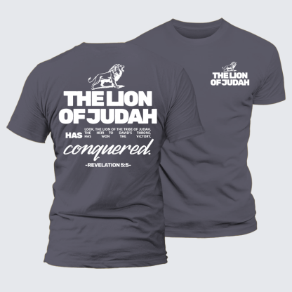 The Lion Of Judah Jesus God Christian Premium Mercerized Cotton Tee