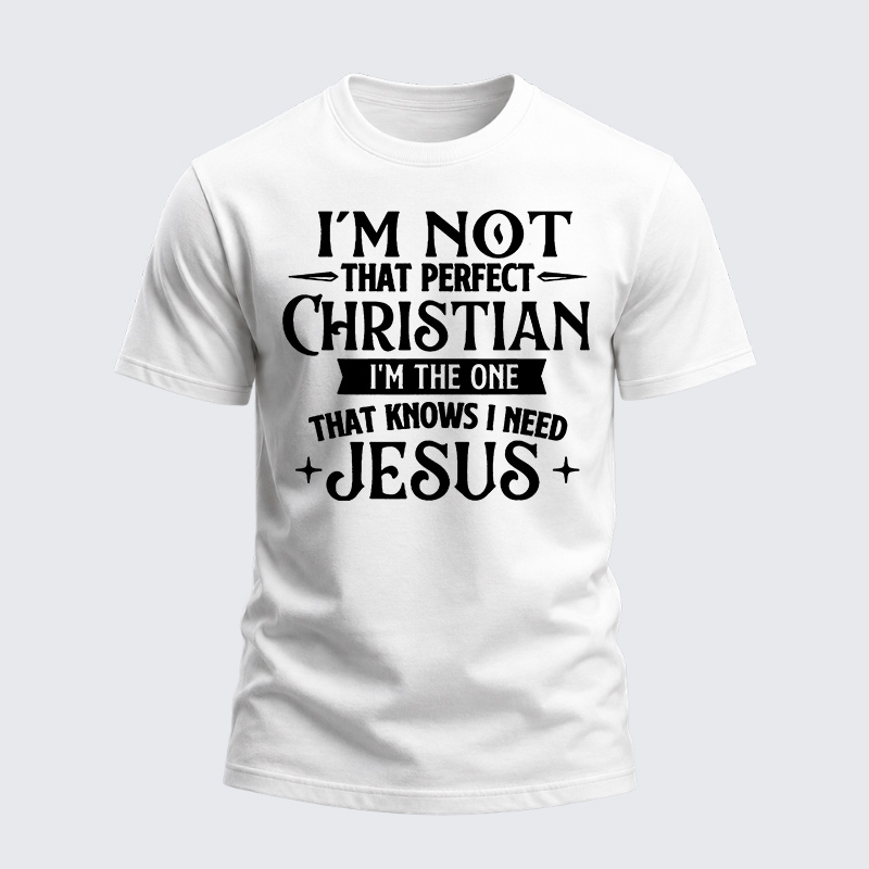 Heavyweight Cotton Tee - I'm Not That Perfect Christian Jesus