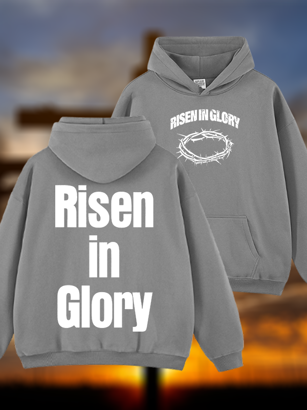 Risen In Glory Jesus God Christian Plush Fleece-Lined Hoodie