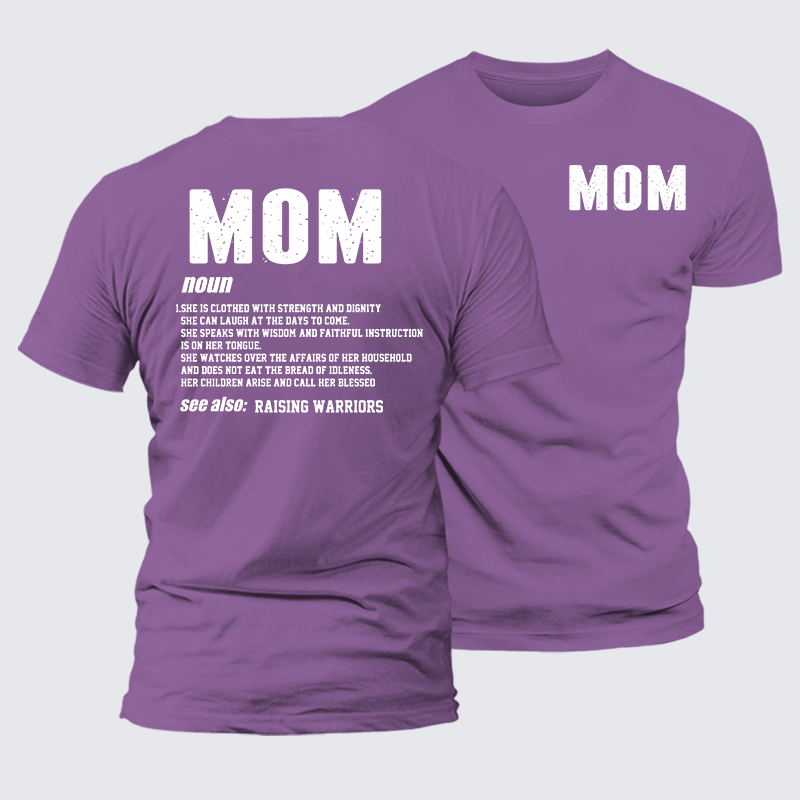 Mom Raising Warriors Jesus God Christian Premium Mercerized Cotton Tee