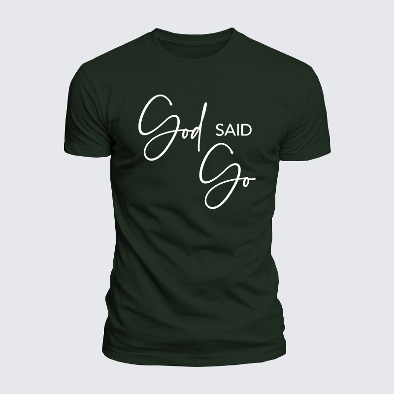 God Said Go Jesus God Christian  – Luxe Mercerized Interlock Cotton Tee