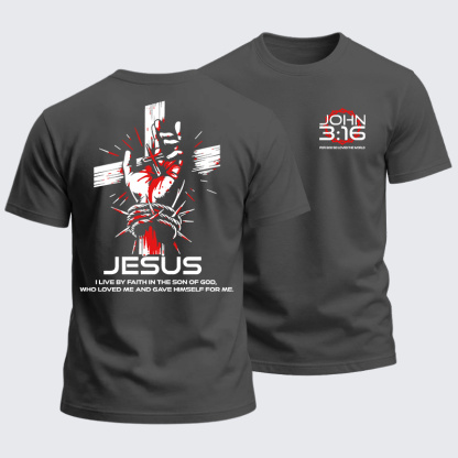 Heavyweight Cotton Tee - John 3:16 Christian
