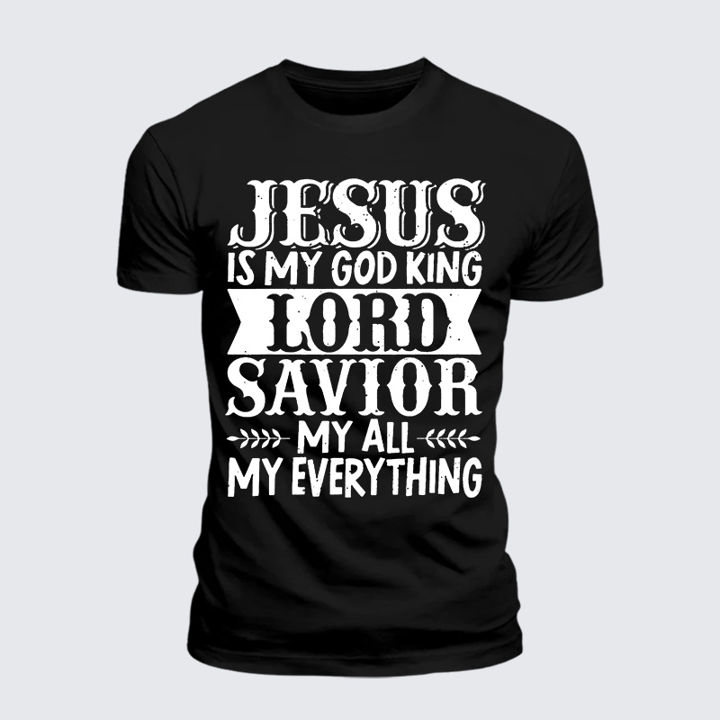 Man Of God Husband Dad Jesus God Christian Cotton T-Shirt