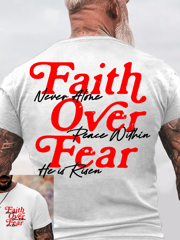 Faith Over Fear Jesus God Christian Cotton T-Shirt