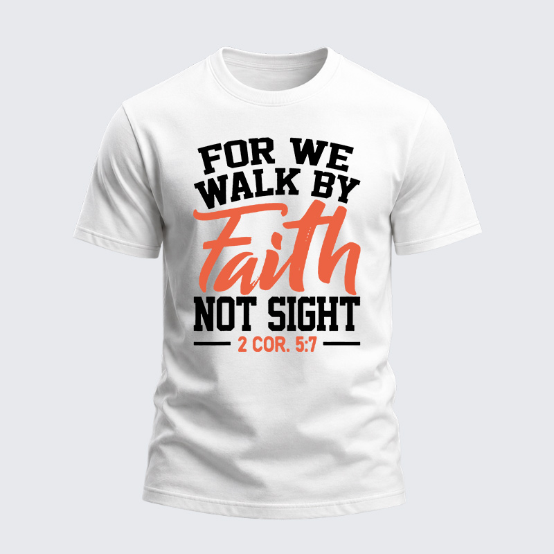 Heavyweight Cotton Tee - For We Walk By Faith