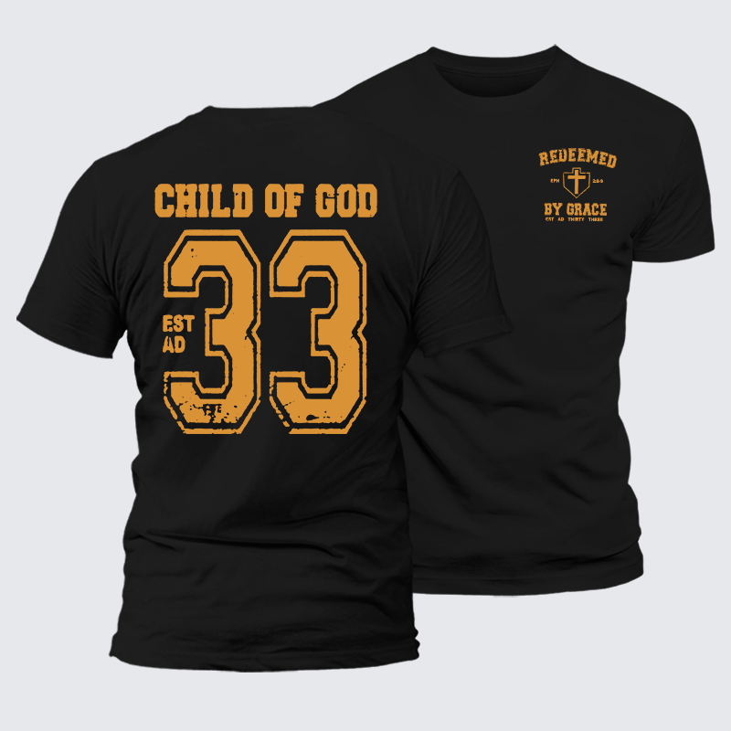 Man Of God Husband Dad Jesus God Christian Cotton T-Shirt