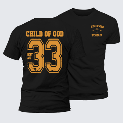 Redeemed By Grace Jesus God Christian Premium Mercerized Cotton Tee
