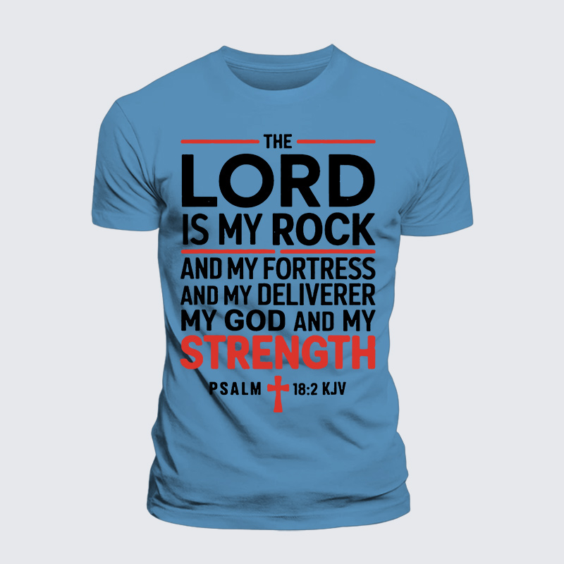 Lord Is My Rock Jesus God Christian Premium Mercerized Cotton Tee