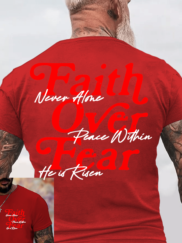 Faith Over Fear Jesus God Christian Cotton T-Shirt