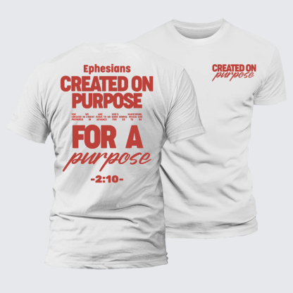 Created On Purpose Jesus God Christian Premium Mercerized Cotton Tee