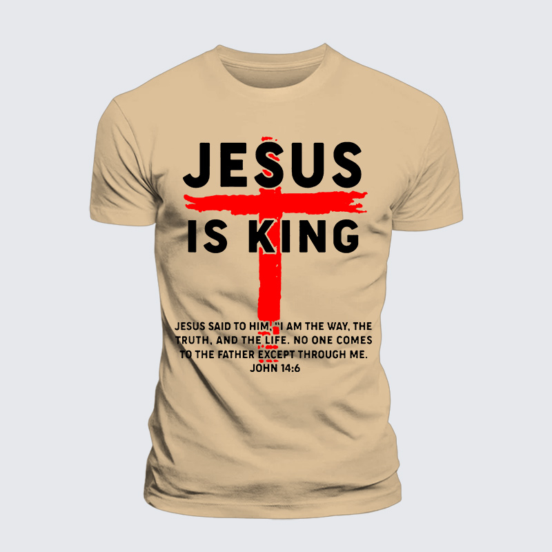 Jesus Is King Jesus God Christian Premium Mercerized Cotton Tee