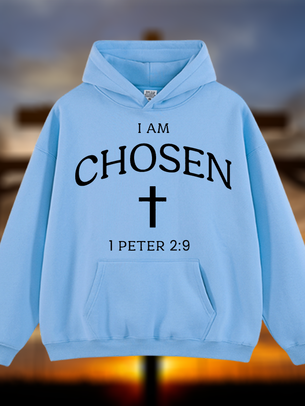 I Am Chosen Jesus God Christian Plush Fleece-Lined Hoodie