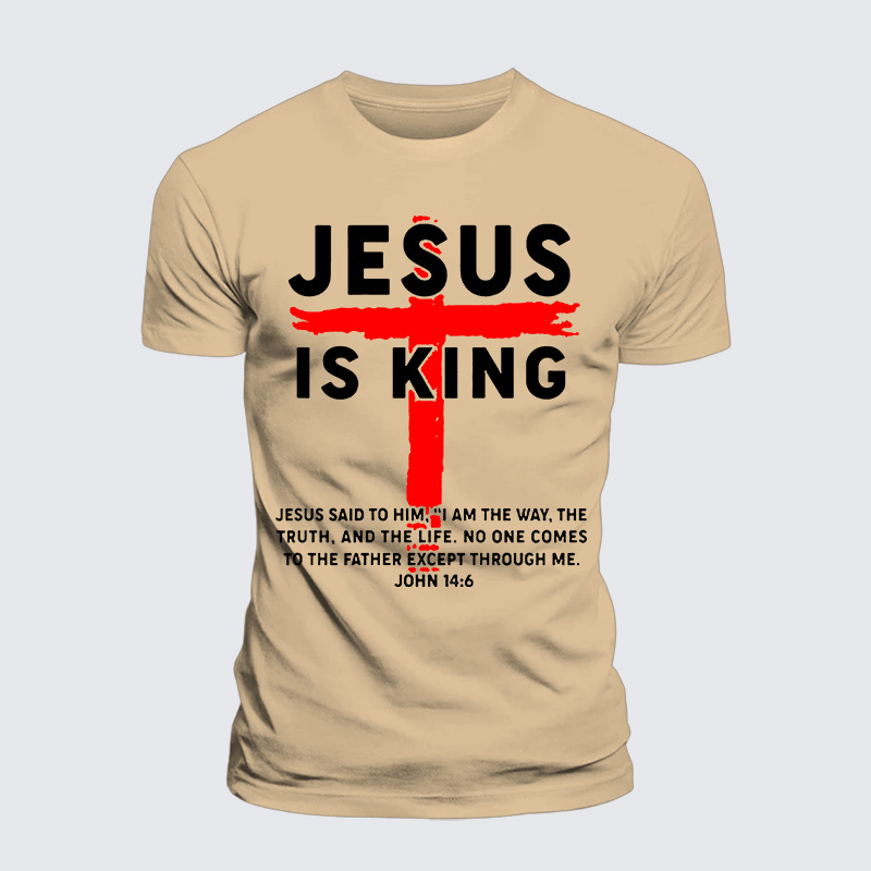 Jesus Is King Jesus God Christian Premium Mercerized Cotton Tee