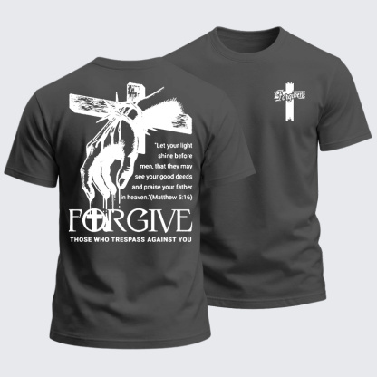 Heavyweight Cotton Tee - Forgive Cross Nail