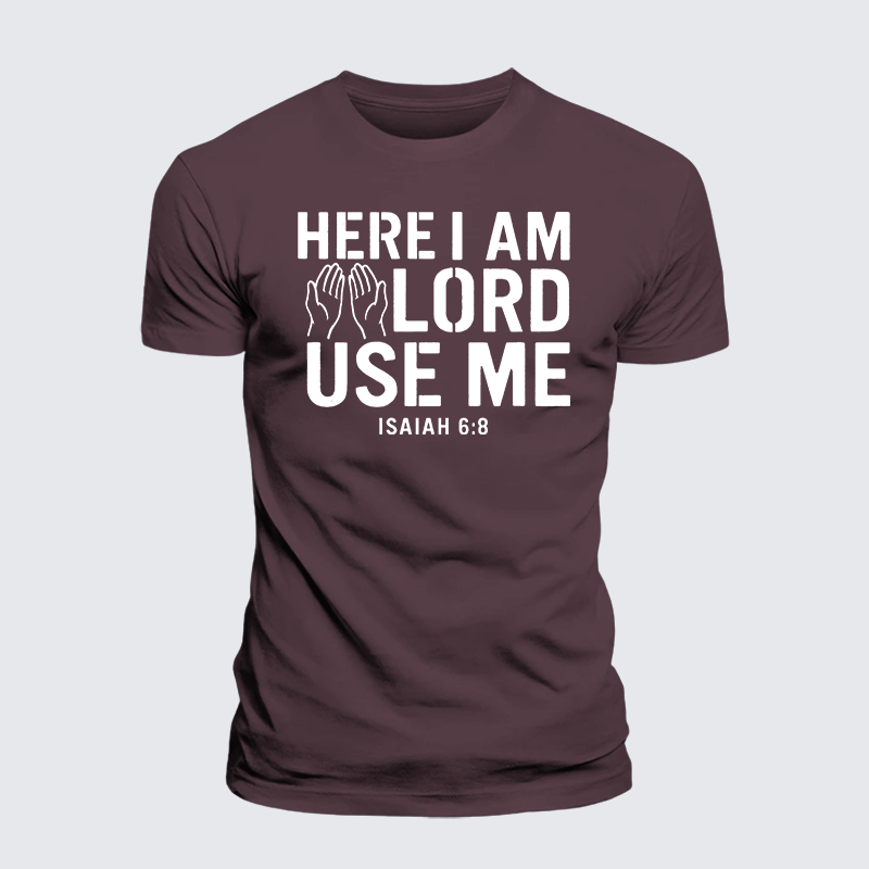 Here l am Lord Use Me Jesus God Christian Premium Mercerized Cotton Tee