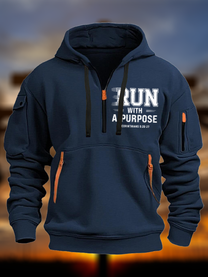 Run With Purpose Jesus God Christian Zipper Hoodies