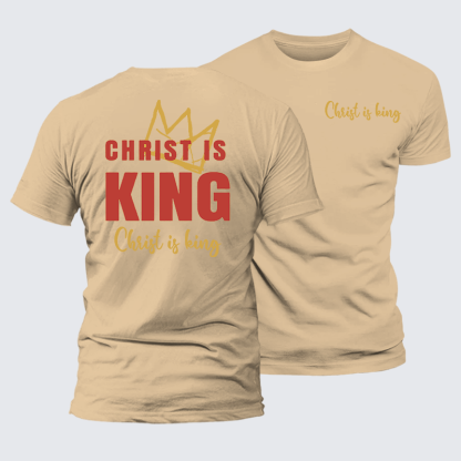 Christ Is King Jesus God Christian Premium Mercerized Cotton Tee