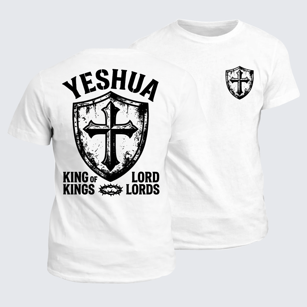 Yeshua King Of Kings Lord Of Lords Jesus God Christian Cotton T-Shirt
