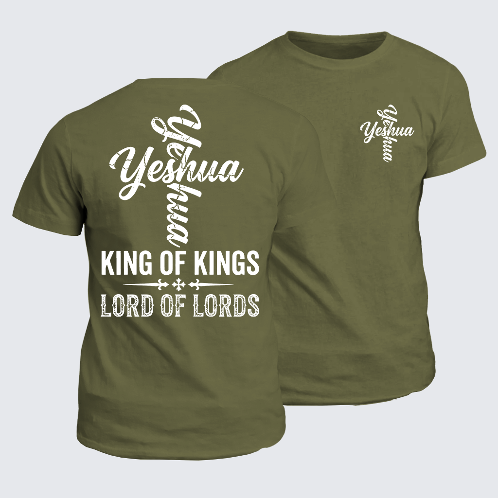 Yeshua King Of Kings Lord Of Lords Jesus God Christian Cotton T-Shirt