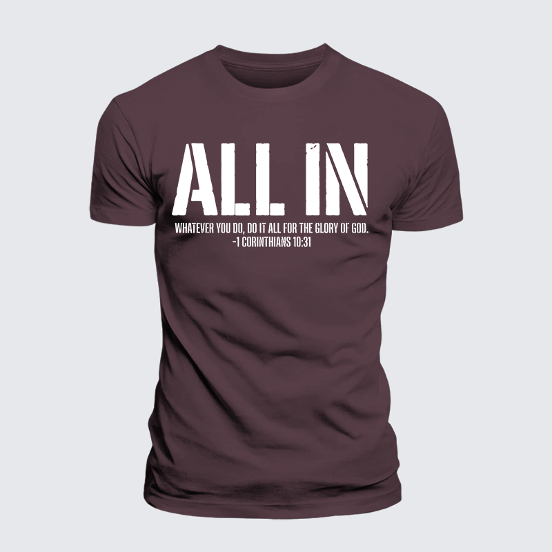 All In 1 Corinthians 10:31 Jesus God Christian Premium Mercerized Cotton Tee