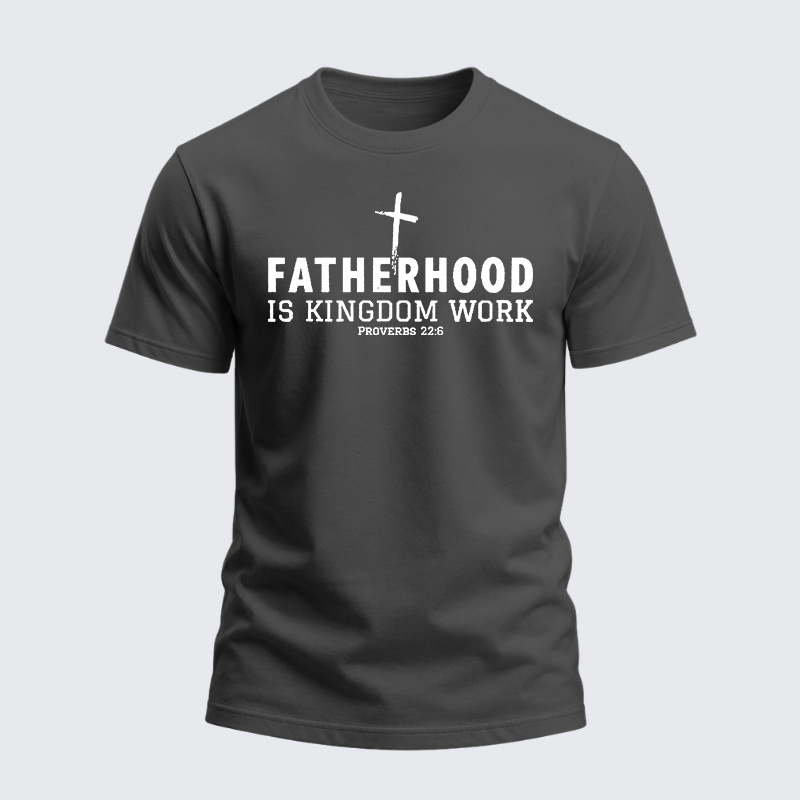 Heavyweight Cotton Tee - Fatherhood is Kingdom Work
