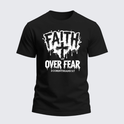 Heavyweight Cotton Tee - Faith Over Fear Cross