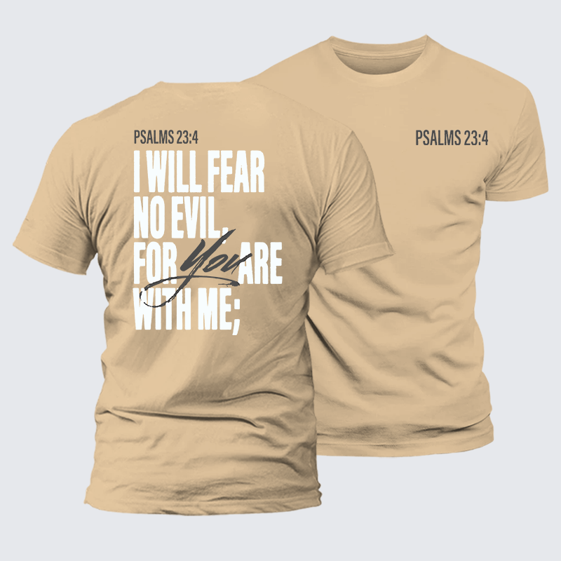 Fear No Evil Jesus God Christian Premium Mercerized Cotton Tee
