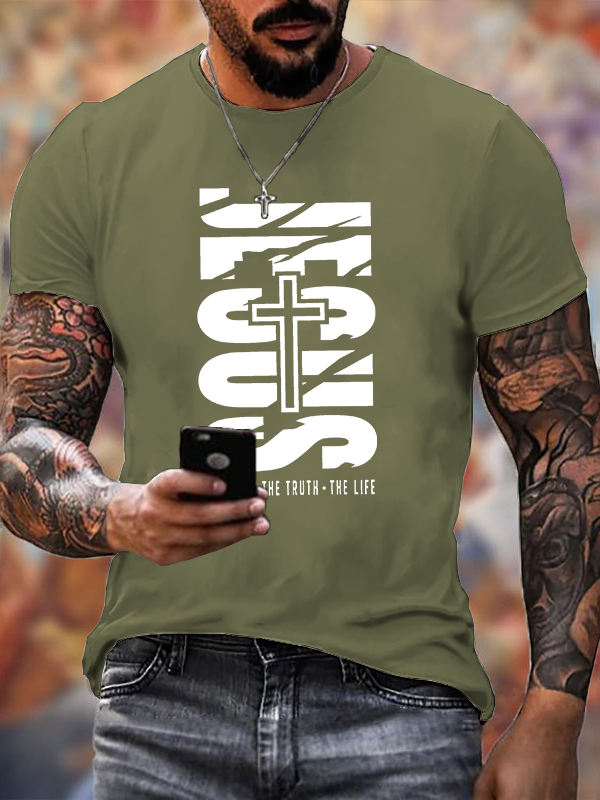 Jesus The Way The Truth The Life Jesus God Christian Cotton T-Shirt