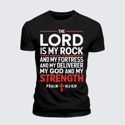 Lord Is My Rock Jesus God Christian Premium Mercerized Cotton Tee