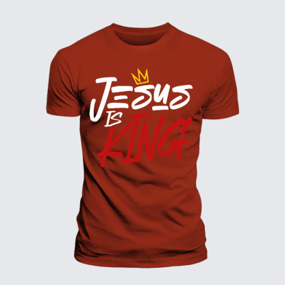 Jesus Is King Jesus God Christian Premium Mercerized Cotton Tee