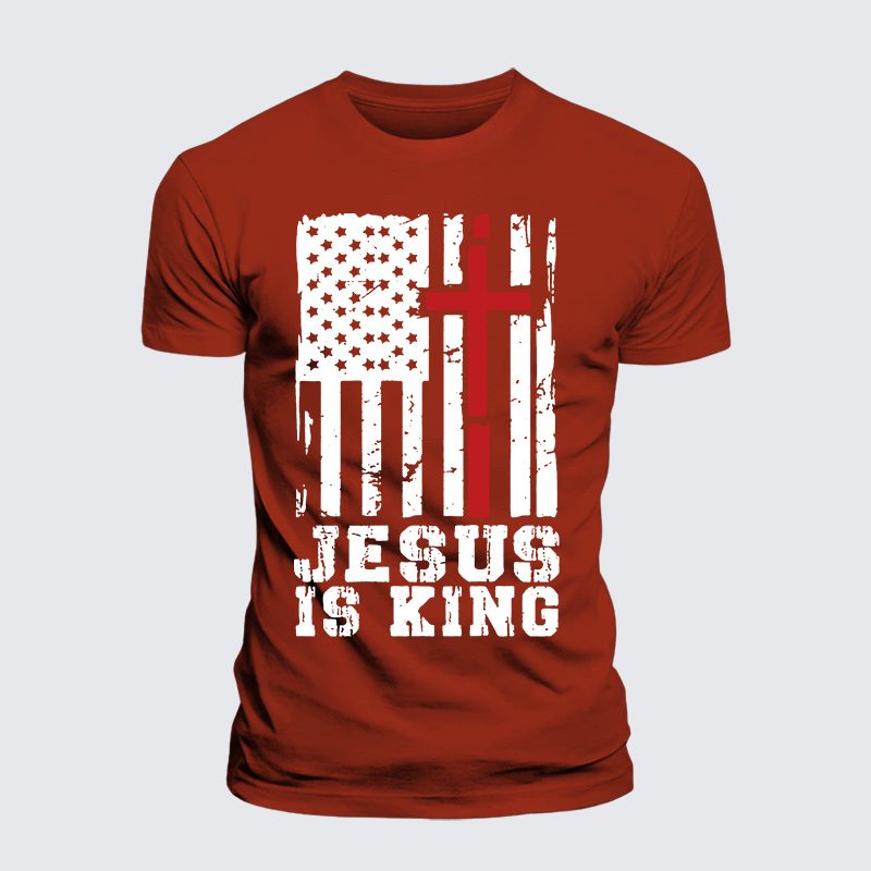 Jesus Is King Jesus God Christian Premium Mercerized Cotton Tee