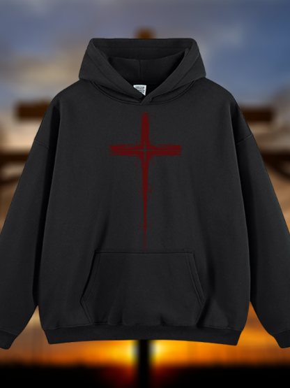 Light of Cross Jesus God Christian Plush Fleece-Lined Hoodie