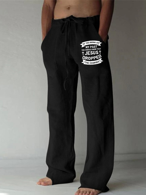 Men's Jesus Dropped The Charges Christian Beach Pants